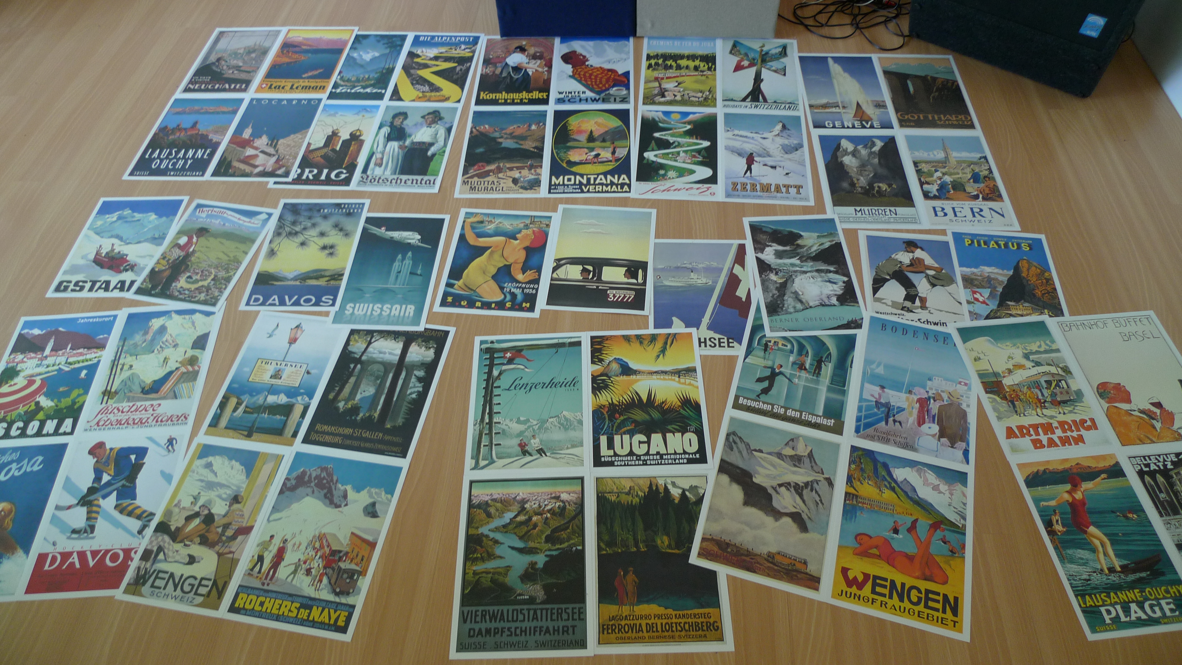 Collage Schweiz ausgelegt